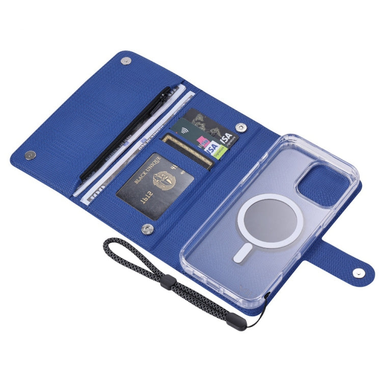 For iPhone 14 Pro ViLi GHB-C Series RFID MagSafe Magnetic Flip Leather Phone Case(Blue) - iPhone 14 Pro Cases by ViLi | Online Shopping UK | buy2fix