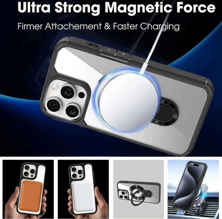 For iPhone 15 Pro Max MagSafe Acrylic Hybrid TPU Phone Case with Holder(Royal Blue) - iPhone 15 Pro Max Cases by buy2fix | Online Shopping UK | buy2fix