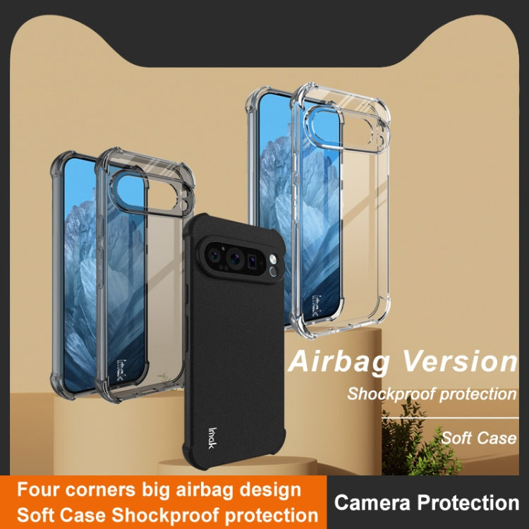 For Google Pixel 9 Pro XL imak Shockproof Airbag TPU Phone Case(Transparent Black) - Google Cases by imak | Online Shopping UK | buy2fix