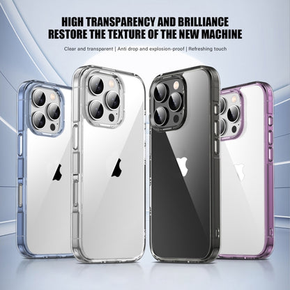 For iPhone 16 Pro Max PC Hybrid TPU Full Coverage Shockproof Phone Case(Transparent Purple) - iPhone 16 Pro Max Cases by buy2fix | Online Shopping UK | buy2fix