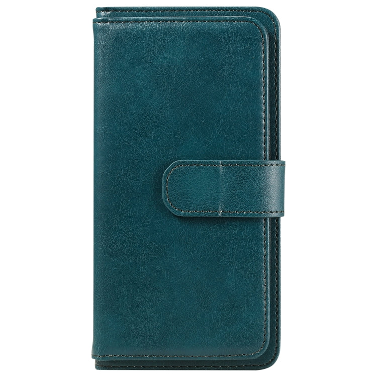 For Samsung Galaxy S25 / S24 5G Multi-Function Wallet 10 Card Slots Leather Phone Case(Dark Green) - Galaxy S25 5G Cases by buy2fix | Online Shopping UK | buy2fix