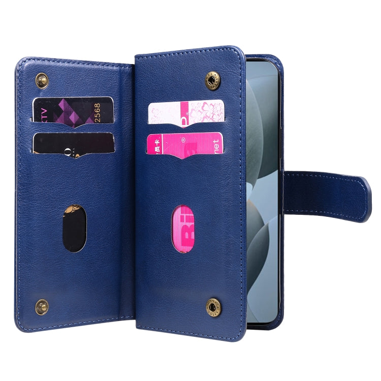 For Redmi K70 Multi-Function Wallet 10 Card Slots Leather Phone Case(Dark Blue) - K70 Cases by buy2fix | Online Shopping UK | buy2fix