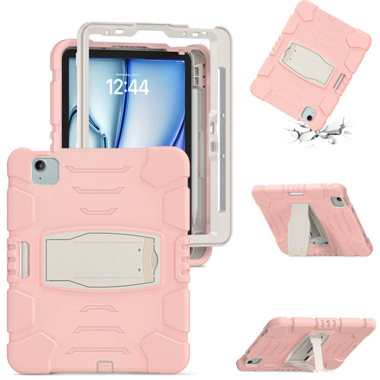 For iPad Air 11 2024 3-Layer Silicone Hybrid PC Tablet Case(Cherry Blossoms Pink) - iPad Air 11 2024 Cases by buy2fix | Online Shopping UK | buy2fix