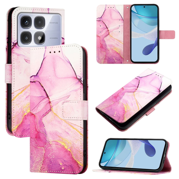 For Redmi K70 Ultra 5G Global PT003 Marble Pattern Flip Leather Phone Case(Pink Purple Gold) - Xiaomi Cases by buy2fix | Online Shopping UK | buy2fix