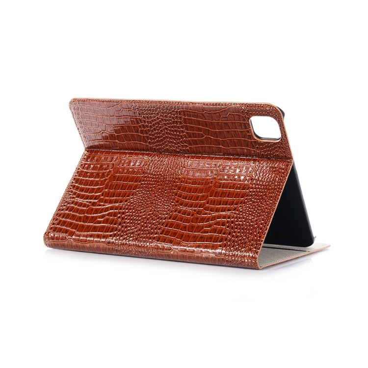 For iPad Pro 11 2024 Crocodile Texture Leather Tablet Case(Brown) - iPad Pro 11 2024 Cases by buy2fix | Online Shopping UK | buy2fix