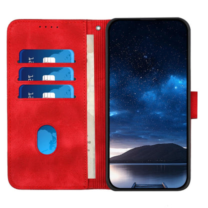 For Motorola Moto G Power 5G 2024 YX0080 Grid Butterfly Embossed Pattern Flip Leather Phone Case with Lanyard(Red) - Motorola Cases by buy2fix | Online Shopping UK | buy2fix