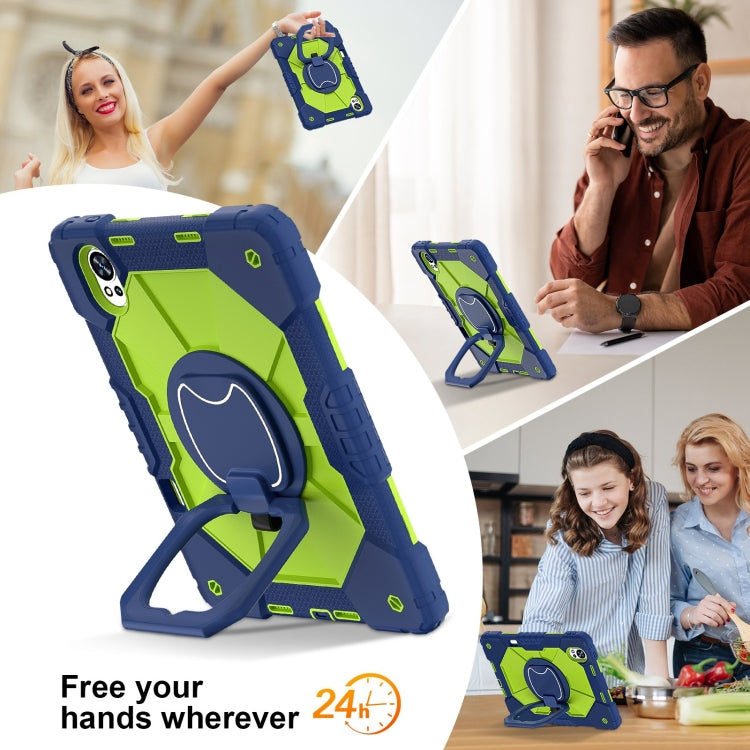 For Huawei MatePad Air 12 2024 Contrast Color Robot Silicone Hybrid PC Tablet Case(Navy Yellow Green) - Huawei by buy2fix | Online Shopping UK | buy2fix