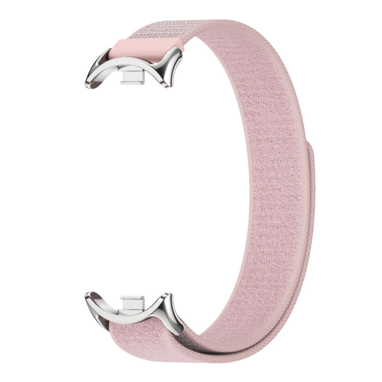 For Xiaomi Smart Band 9 / 8 MIJOBS Nylon Watch Band Wristband(Pink Silver) - Watch Bands by MIJOBS | Online Shopping UK | buy2fix