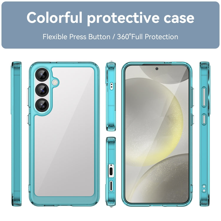 For Samsung Galaxy S25+ 5G Colorful Series Acrylic Hybrid TPU Phone Case(Transparent Blue) - Galaxy S25+ 5G Cases by buy2fix | Online Shopping UK | buy2fix