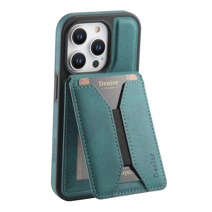 For iPhone 16 Pro Max Denior D17 Skin Feel MagSafe Detachable Card Slot Phone Case(Blue) - iPhone 16 Pro Max Cases by Denior | Online Shopping UK | buy2fix