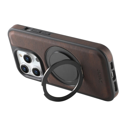 For iPhone 14 Pro Max Denior A14 Skin Feel Rotating Holder MagSafe Phone Case(Brown) - iPhone 14 Pro Max Cases by Denior | Online Shopping UK | buy2fix