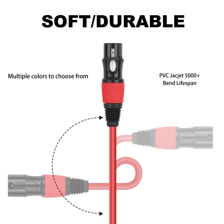 JC1015 XLR 3pin Male to Female Audio Cable, Length:10m(Blue) - Microphone Audio Cable & Connector by buy2fix | Online Shopping UK | buy2fix