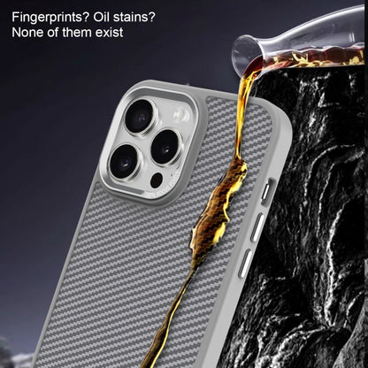 For iPhone 16 Pro Carbon Fiber Texture MagSafe Magnetic Shockproof Phone Case(Blue) - iPhone 16 Pro Cases by buy2fix | Online Shopping UK | buy2fix