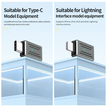 8 Pin Male to USB-C / Type-C Female Zinc Alloy PD Adapter, Support Fast Charging / Data Transmission(Gun Metal) - Converter & Adapter by buy2fix | Online Shopping UK | buy2fix