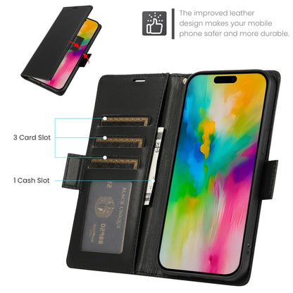 For iPhone 16 Pro Max Side Buckle RFID Anti-theft Leather Phone Case(Black) - iPhone 16 Pro Max Cases by buy2fix | Online Shopping UK | buy2fix