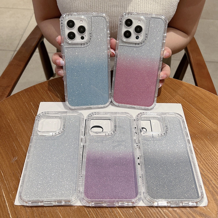 For iPhone 16 Pro Max TPU + PC + Glitter Paper Full Coverage Phone Case(Purple) - iPhone 16 Pro Max Cases by buy2fix | Online Shopping UK | buy2fix