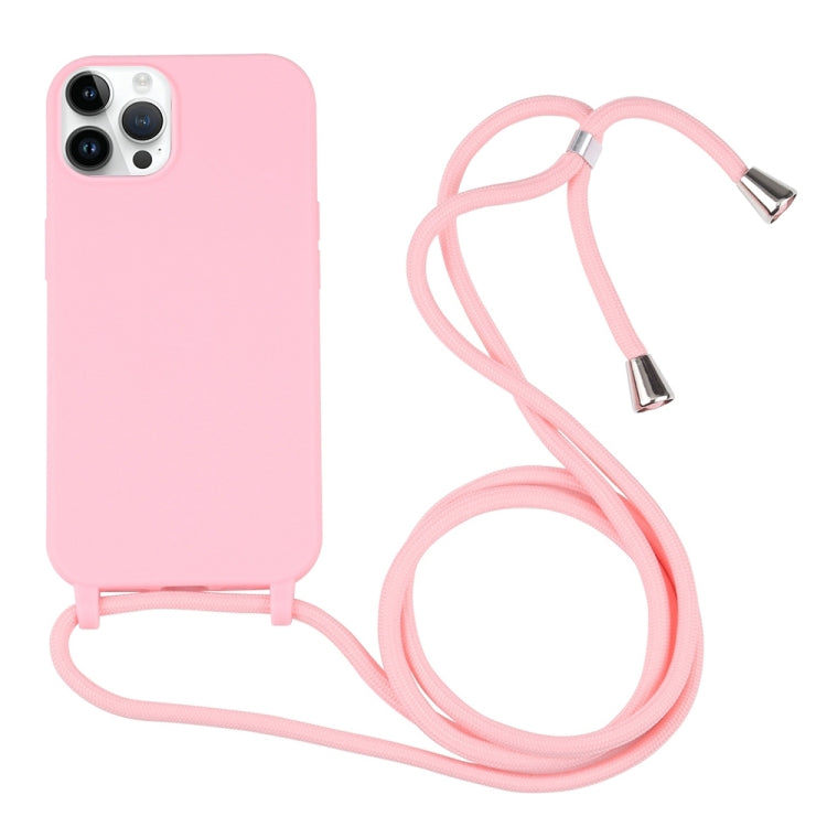 For iPhone 16 Pro Candy Colors TPU Protective Phone Case with Lanyard (Pink) - iPhone 16 Pro Cases by buy2fix | Online Shopping UK | buy2fix