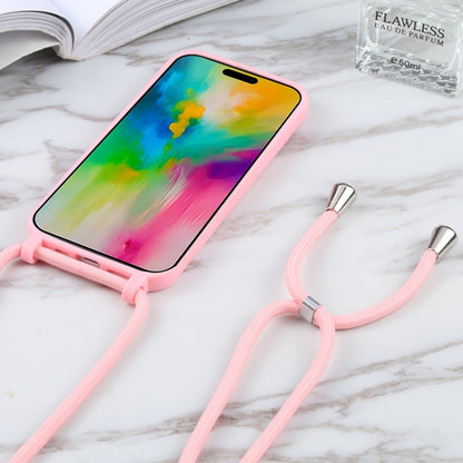 For iPhone 16 Pro Candy Colors TPU Protective Phone Case with Lanyard (Pink) - iPhone 16 Pro Cases by buy2fix | Online Shopping UK | buy2fix