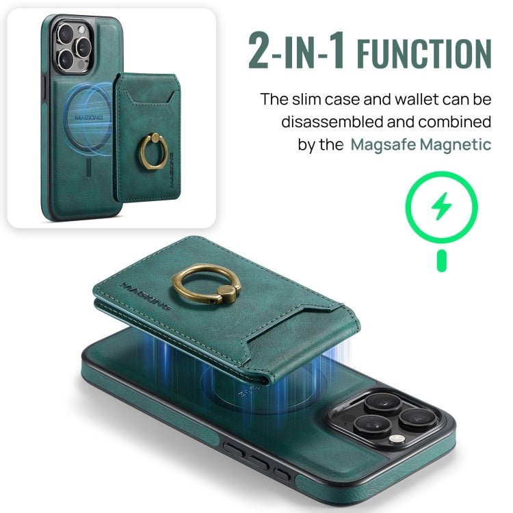 For iPhone 15 Pro Max DG.MING K1 MagSafe Detachable Wallet RFID Back Cover Phone Case(Green) - iPhone 15 Pro Max Cases by DG.MING | Online Shopping UK | buy2fix