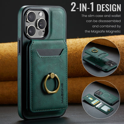 For iPhone 14 Plus DG.MING K1 MagSafe Detachable Wallet RFID Back Cover Phone Case(Green) - iPhone 14 Plus Cases by DG.MING | Online Shopping UK | buy2fix