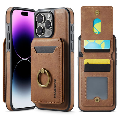 For iPhone 14 Pro Max DG.MING K1 MagSafe Detachable Wallet RFID Back Cover Phone Case(Brown) - iPhone 14 Pro Max Cases by DG.MING | Online Shopping UK | buy2fix