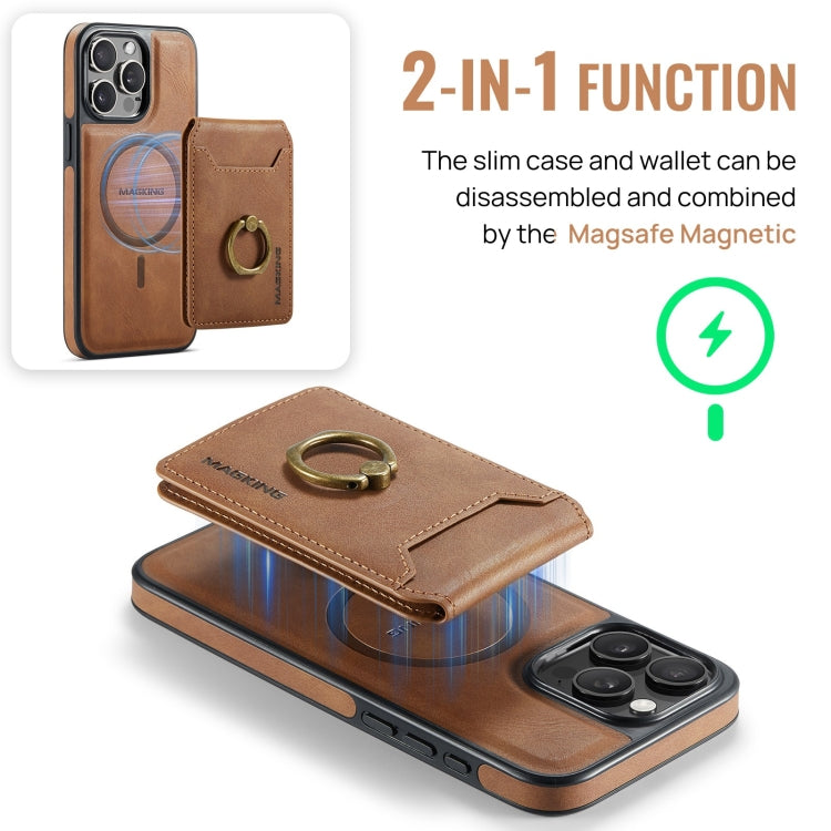 For iPhone 13 Pro Max DG.MING K1 MagSafe Detachable Wallet RFID Back Cover Phone Case(Brown) - iPhone 13 Pro Max Cases by DG.MING | Online Shopping UK | buy2fix