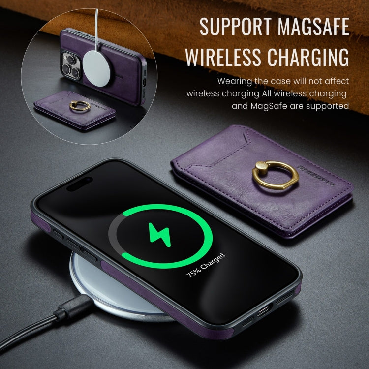 For iPhone 12 Pro DG.MING K1 MagSafe Detachable Wallet RFID Back Cover Phone Case(Purple) - iPhone 12 / 12 Pro Cases by DG.MING | Online Shopping UK | buy2fix