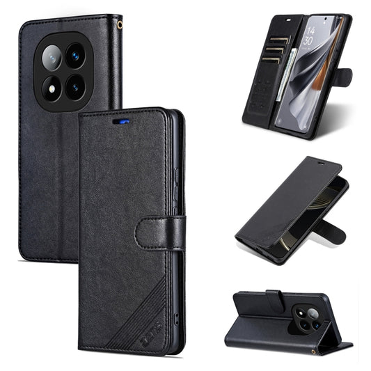 For Redmi Note 14 Pro 5G AZNS Sheepskin Texture Flip Leather Phone Case(Black) - Note 14 Pro Cases by AZNS | Online Shopping UK | buy2fix