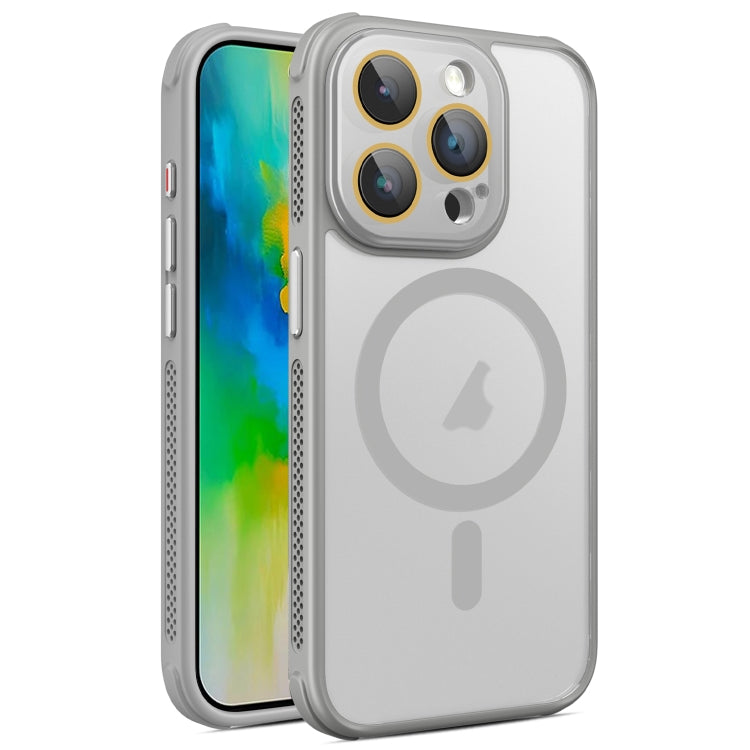 For iPhone 16 Pro Max Side Cooling Skin Feel Frosted MagSafe Magnetic Phone Case(Grey) - iPhone 16 Pro Max Cases by buy2fix | Online Shopping UK | buy2fix