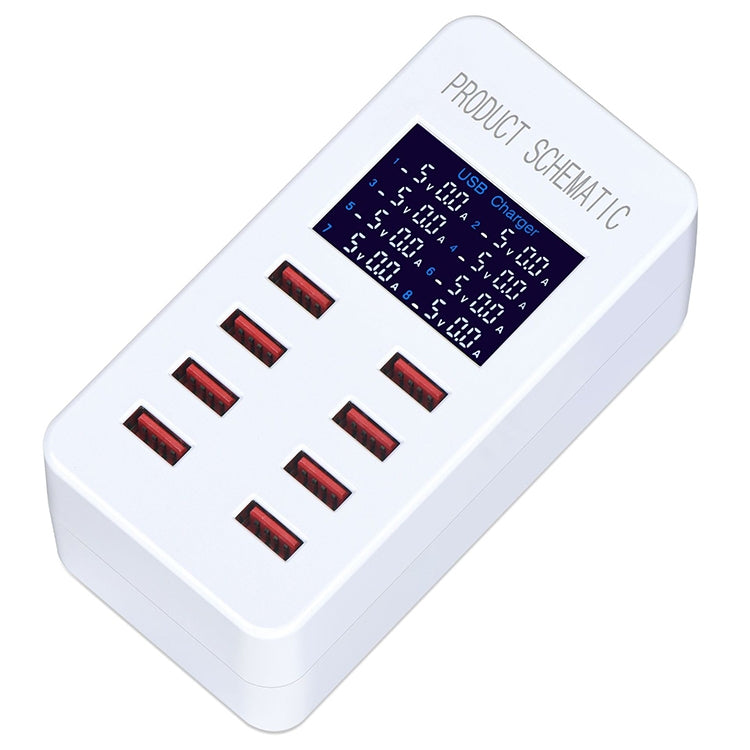 A8B 50W 8 Ports USB Smart Charging Station with Digital Display, Plug:UK Plug - Multifunction Charger by buy2fix | Online Shopping UK | buy2fix