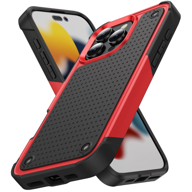 For iPhone 16 Pro Max PC + TPU Shockproof Protective Phone Case(Red+Black) - iPhone 16 Pro Max Cases by buy2fix | Online Shopping UK | buy2fix