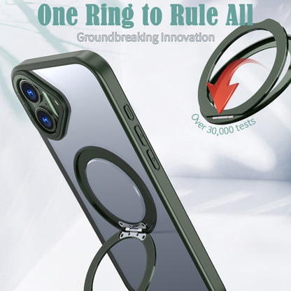 For iPhone 16 Plus Wing Series MagSafe Magnetic Ring Holder Phone Case(Green) - iPhone 16 Plus Cases by buy2fix | Online Shopping UK | buy2fix