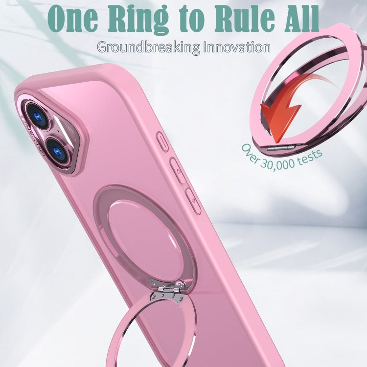 For iPhone 16 Plus Wing Series MagSafe Magnetic Ring Holder Phone Case(Pink) - iPhone 16 Plus Cases by buy2fix | Online Shopping UK | buy2fix