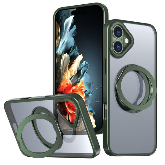 For iPhone 16 Wing Series MagSafe Magnetic Ring Holder Phone Case(Green) - iPhone 16 Cases by buy2fix | Online Shopping UK | buy2fix