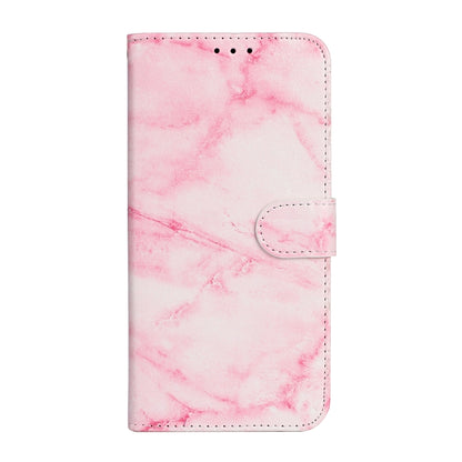 For iPhone 16 Pro Colored Drawing Marble Pattern Leather Phone Case(Pink Marble) - iPhone 16 Pro Cases by buy2fix | Online Shopping UK | buy2fix