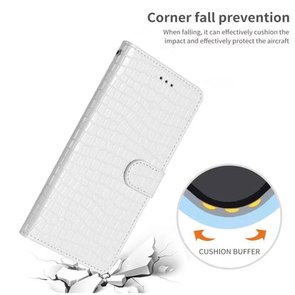 For iPhone 16 Crocodile Texture Horizontal Flip Leather Phone Case(White) - iPhone 16 Cases by buy2fix | Online Shopping UK | buy2fix