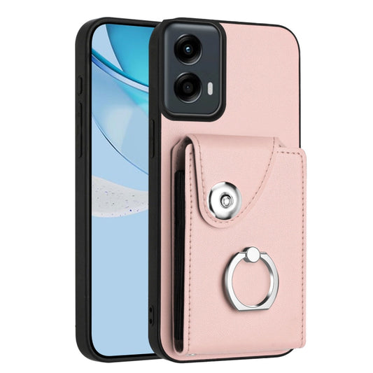 For Motorola Moto G 5G 2024 Organ Card Bag Ring Holder Phone Case(Pink) - Motorola Cases by buy2fix | Online Shopping UK | buy2fix