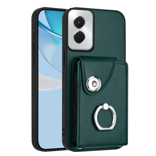 For Motorola Moto G Power 2024 5G Organ Card Bag Ring Holder Phone Case(Green) - Motorola Cases by buy2fix | Online Shopping UK | buy2fix