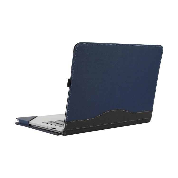 For Microsoft Surface Laptop Studio 2 Herringbone Texture Leather Laptop Protective Case(Dark Blue) - Screen & Keyboard Cover by buy2fix | Online Shopping UK | buy2fix