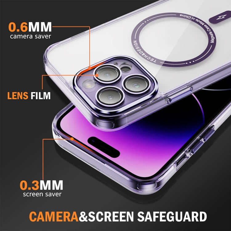 For iPhone 12 Pro Max Airbag Magsafe PC Hybrid TPU Phone Case(Clear Purple) - iPhone 12 Pro Max Cases by buy2fix | Online Shopping UK | buy2fix