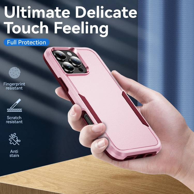 For iPhone 16 Pro Max Pioneer Armor Heavy Duty PC + TPU Phone Case(Pink+Rose Red) - iPhone 16 Pro Max Cases by buy2fix | Online Shopping UK | buy2fix