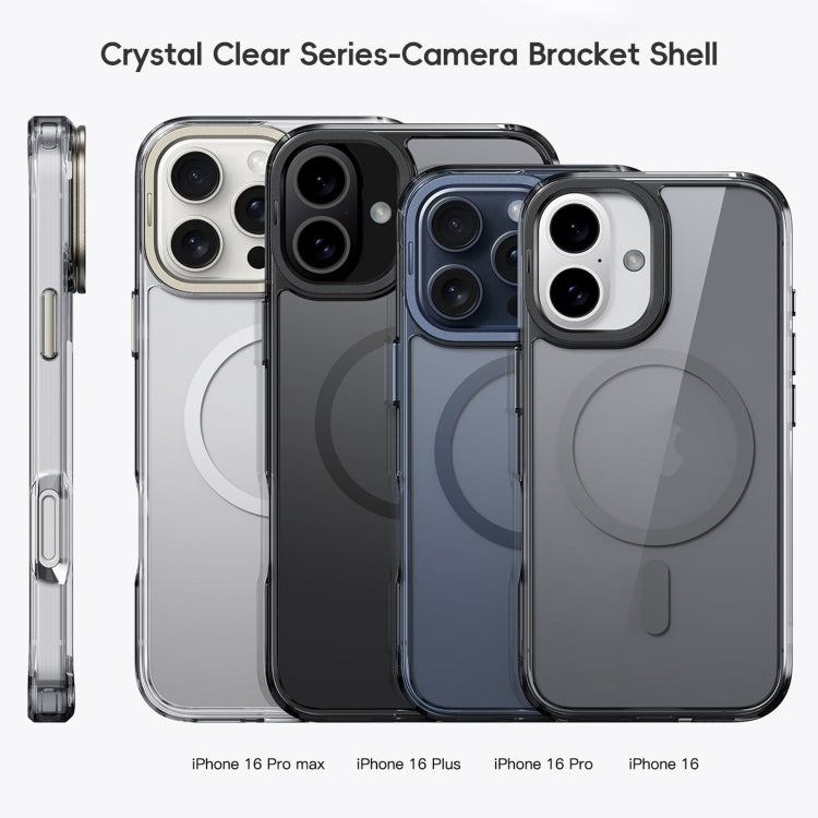 For iPhone 16 Pro Max Frosted Crystal Clear Lens Holder MagSafe Magnetic Phone Case(Transparent) - iPhone 16 Pro Max Cases by buy2fix | Online Shopping UK | buy2fix