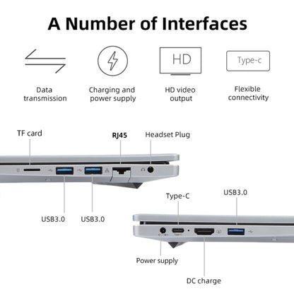 14 inch Windows 11 Laptop, 16GB+128GB, Gen 5th Intel Core i3 CPU, 180 Degree Rotation Axis(Silver) - Others by buy2fix | Online Shopping UK | buy2fix