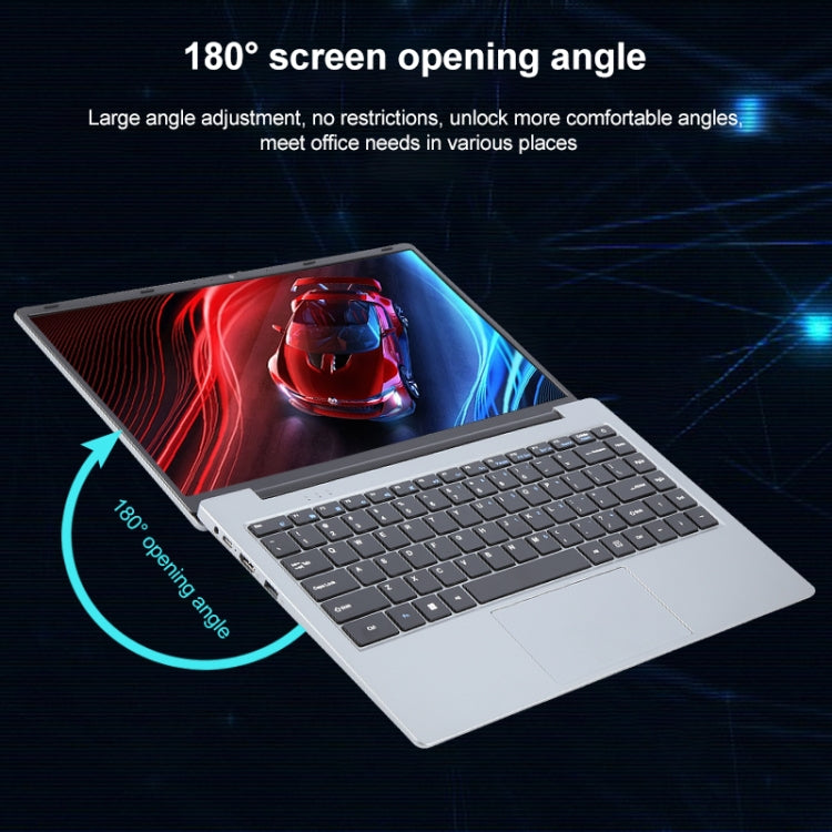 14 inch Windows 11 Laptop, 8GB+1TB, Gen 4th Intel Core i7 CPU, 180 Degree Rotation Axis(Silver) - Others by buy2fix | Online Shopping UK | buy2fix