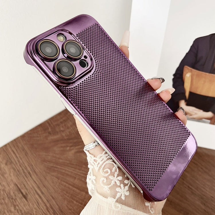 For iPhone 14 Pro Max Electroplated PC Frameless Cooling Phone Case(Purple) - iPhone 14 Pro Max Cases by buy2fix | Online Shopping UK | buy2fix