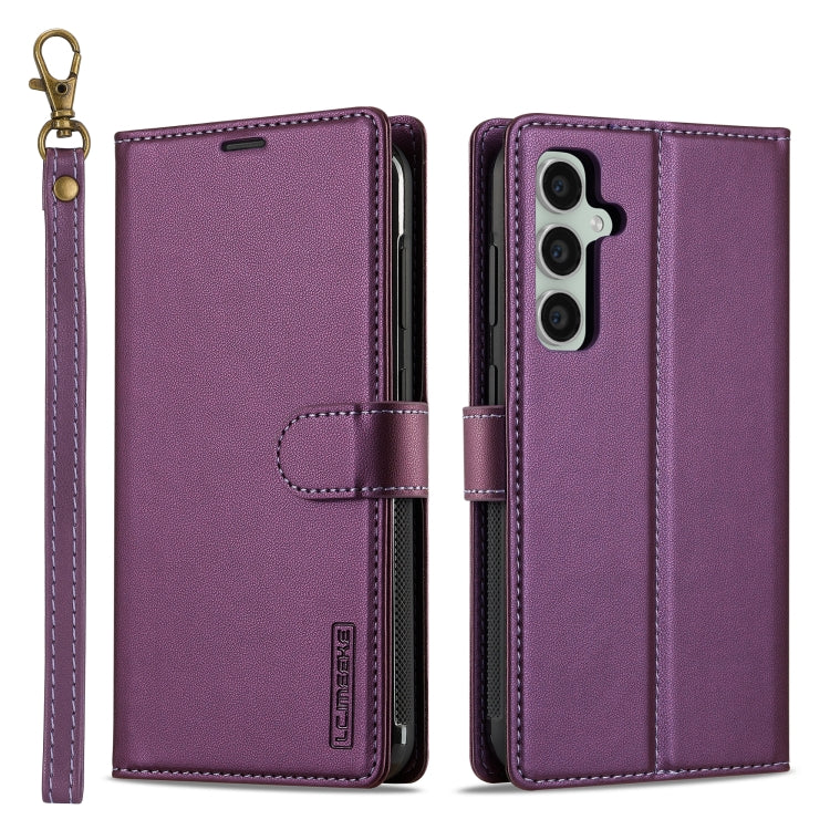 For Samsung Galaxy S24+ 5G LC.IMEEKE L2 Series Detachable Magsafe PU Phone Case with Lanyard(Purple) - Galaxy S24+ 5G Cases by LC.IMEEKE | Online Shopping UK | buy2fix