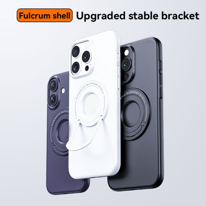 For iPhone 16 Pro Matte Magsafe Magnetic Phone Case with Trolley Holder(Black) - iPhone 16 Pro Cases by buy2fix | Online Shopping UK | buy2fix