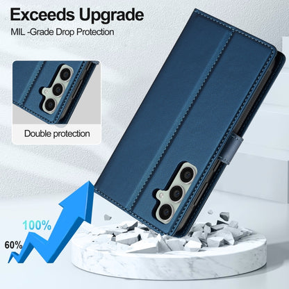 For Samsung Galaxy A15 4G / A15 5G LC.IMEEKE L2 Series Detachable Magsafe PU Phone Case with Lanyard(Blue) - Galaxy Phone Cases by LC.IMEEKE | Online Shopping UK | buy2fix