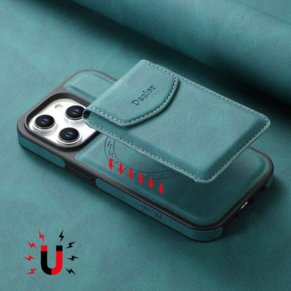 For iPhone 14 / 13 Denior D19 Skin Feel MagSafe Detachable Card Slot Phone Case(Blue) - iPhone 14 Cases by Denior | Online Shopping UK | buy2fix