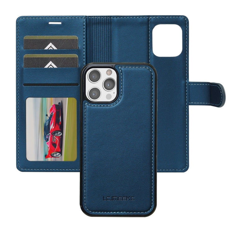 For iPhone 14 Pro Max LC.IMEEKE L2 Series Detachable Magsafe PU Phone Case with Lanyard(Blue) - iPhone 14 Pro Max Cases by LC.IMEEKE | Online Shopping UK | buy2fix